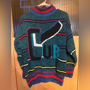 80’s J.J. Fargo “Club” Sweater - Cheer / Ski Sweater Size Medium Unisex